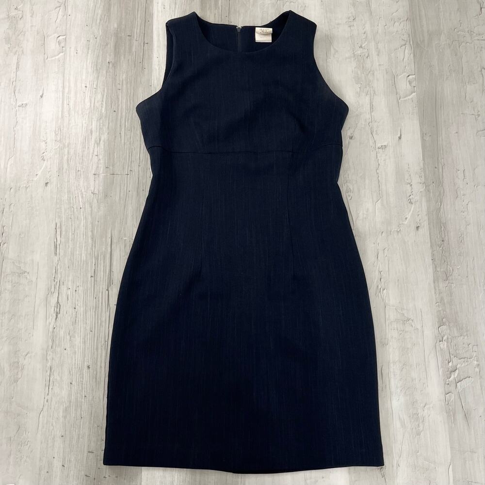 Vintage Fashion Bug Navy Midi Pencil Dress 9 Juniors 90s Minimalist Sleeveless